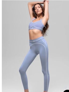ALO Yoga Blue Sports Bra & High-Waist Leggings Set